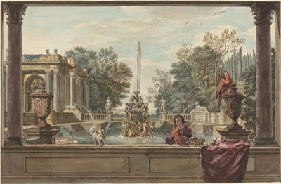 An Italianate Garden with a Parrot, a Poodle, and a Man by Isaac de Moucheron