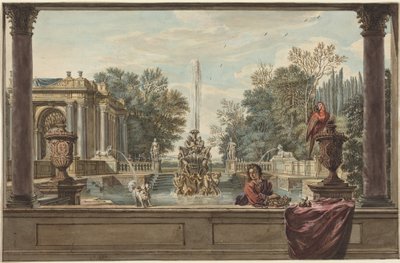 An Italianate Garden with a Parrot, a Poodle, and a Man by Isaac de Moucheron