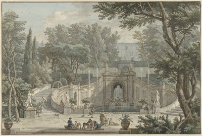 View of the Garden of Villa d’Este in Tivoli by Isaac de Moucheron