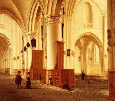 Views of the North and South Aisles of the Church of St. Bavo, Haarlem by Isaac van Nickele