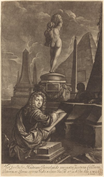 Adrian Beverland Drawing from a Statue by Isaak Beckett after Simon du Bois