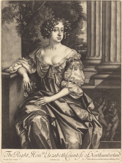 The Right Honorable Elizabeth Countess of Northumberland by Isaak Beckett after Sir Peter Lely