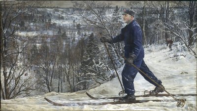 Kliment Voroshilov on a skiing trip by Isaak Israilevich Brodsky