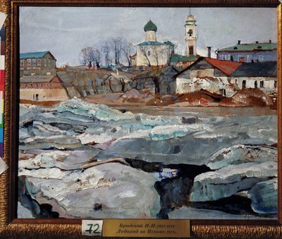 Ice drifting in Pskov by Isaak Israilevich Brodsky