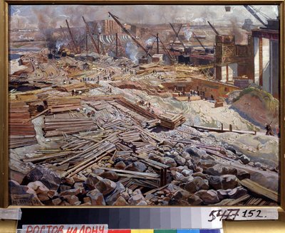 General view of the Dniepr Hydroelectric Station by Isaak Israilevich Brodsky