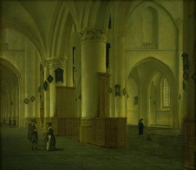 Side-Aisle at St Bavo Church in Haarlem by Isaak van Nickelen