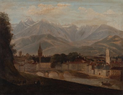 View of Grenoble, the Belledonne mountain range in the background by Isidore Dagnan