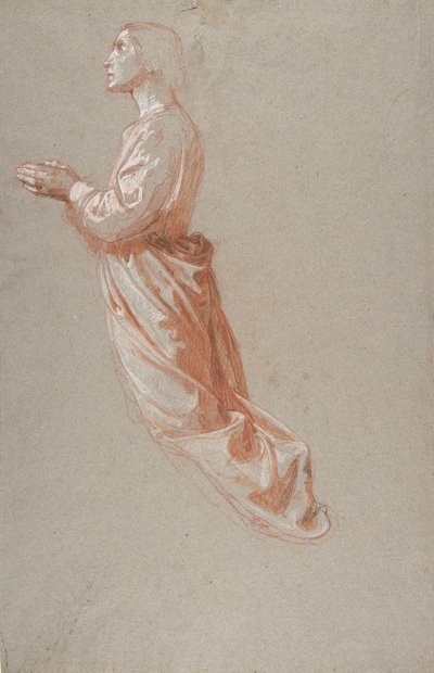 Angel upper register, study for wall paintings in the Chapel of Saint Remi, Sainte-Clotilde by Isidore Pils