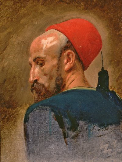 Head of an Arab in a Fez by Isidore Pils