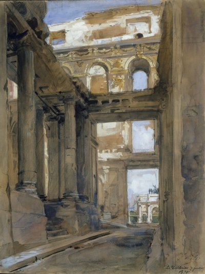 Ruins of the Tuileries Palace, 19th century by Isidore Pils