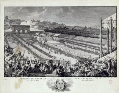 French Revolution: View of the Fete of the General Federation of French Departments at the Champs de Mars in Paris on 14/07/1791 by Isidore Stanislas Helman