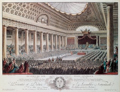 Opening of the States-General at Versailles in 1789, engraving by Helmann, French Revolution, France by Isidore Stanislas Helman