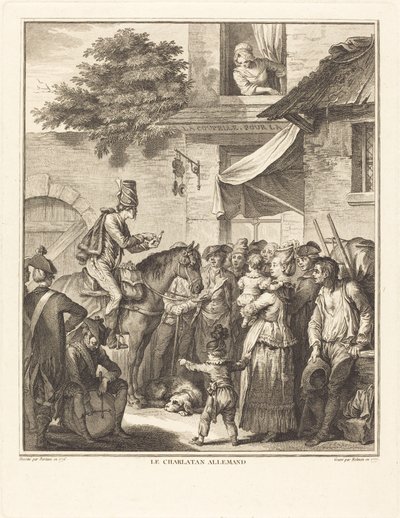 The German Charlatan by Isidore Stanislas Helman after Jean Duplessi Bertaux