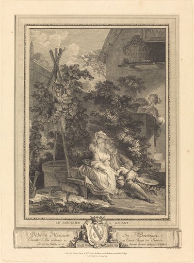 The Gallant Gardener by Isidore Stanislas Helman after Pierre Antoine Baudouin