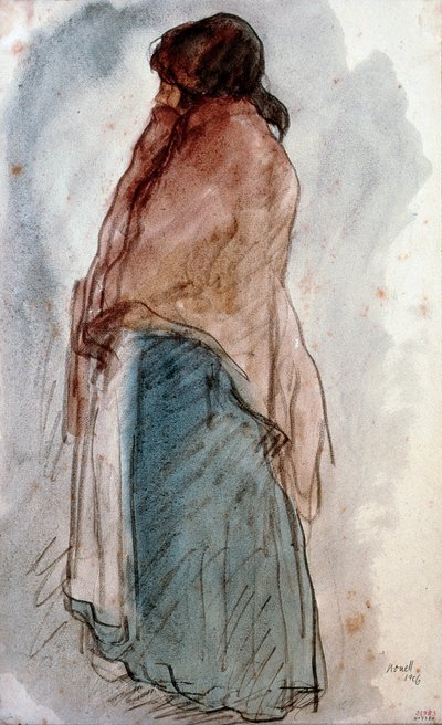 La femme a la jug (La del cantaro). Watercolour by Isidre Nonell i Monturiol. 1906 by Isidro Nonell