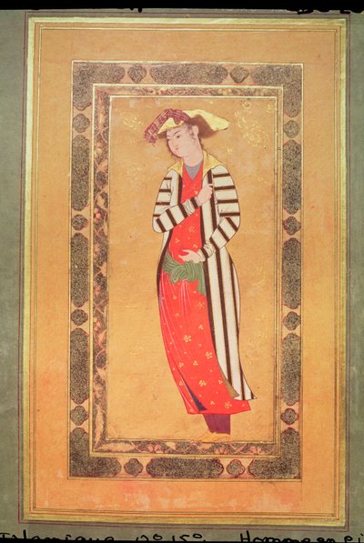 Portrait of a Man, from Album de Pieces Calligraphiees et de Miniatures by Islamic School