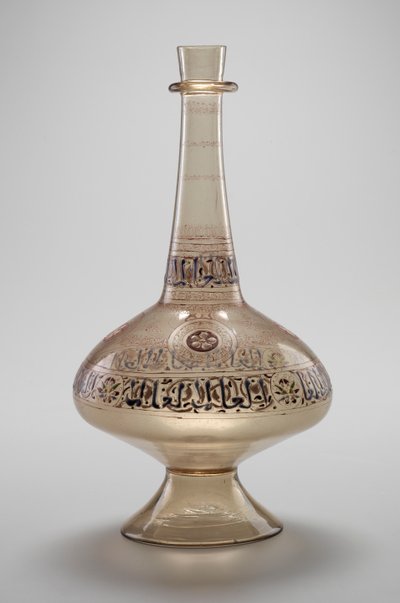 Bottle, Commissioned by Dawud, Rasulid Sultan of Yemen, Mamluk Dynasty by Islamic School
