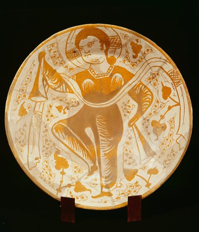 Decorated Plate with Saint Figure by Islamic School