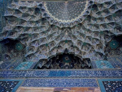 Detail of the Vault of the Shah Mosque (Also Known as Imam Mosque) by Islamic School