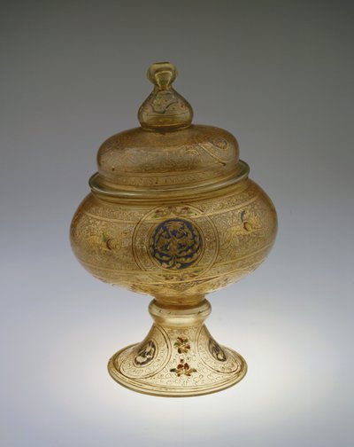 Footed Bowl with Cover by Islamic School