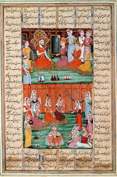 Marriage of the Three Daughters of Sero, King of Yemen. Persian miniature from 