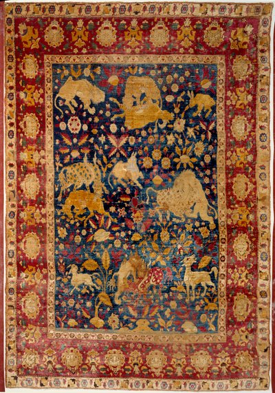 Silk Rug with Animal Decoration 