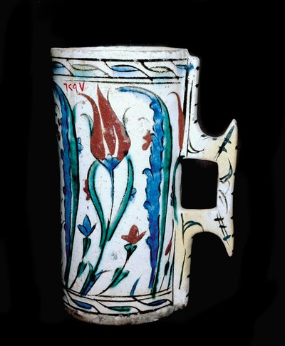 Islamic Art: ceramic jug made in Anatolia (Turkey). 17th century. Cairo, Museum of Islamic Art by Islamic School