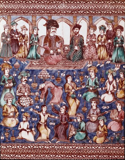 Islamic Art: Musicians and Dancers of the Court of Nasser-al-Din by Islamic School