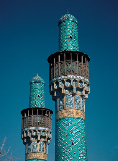 View of the minarets of the Shah Mosque by Islamic School