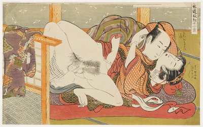 A Sumo Hold, No. 11 from Twelve Bouts in the Way of Love by Isoda Koryusai