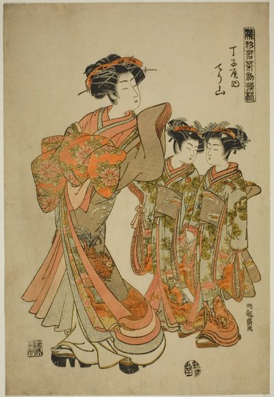 Chozan of the Chojiya, from the series "Models for Fashion: New Designs as Fresh as Young Leaves" by Isoda Koryusai