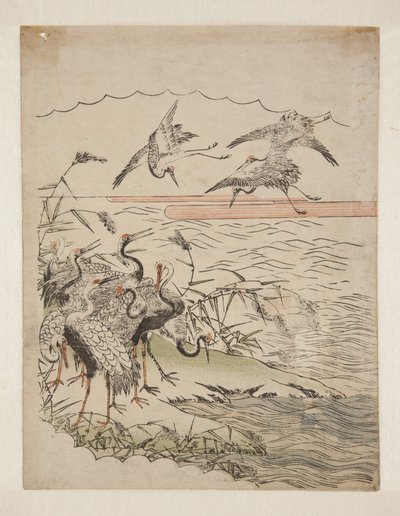 Returning Cranes by Isoda Koryusai