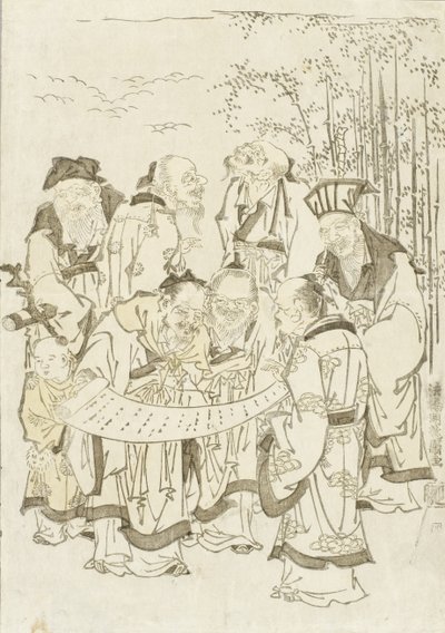 Seven Sages of the Bamboo Grove by Isoda Koryusai