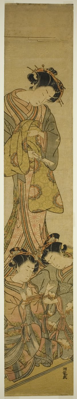 The Courtesan Segawa of Matsubaya Watching Her Attendants Play Cat