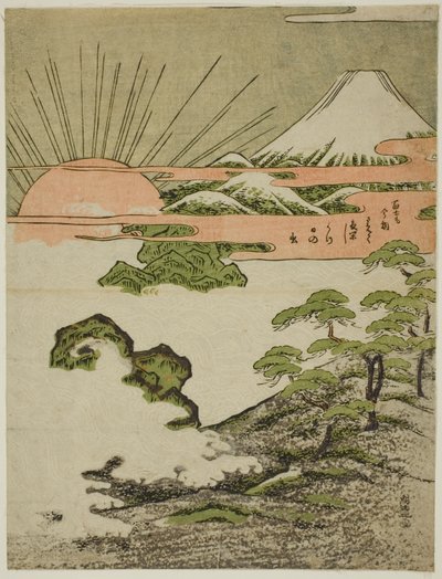View of Mount Fuji at Sunrise on New Year