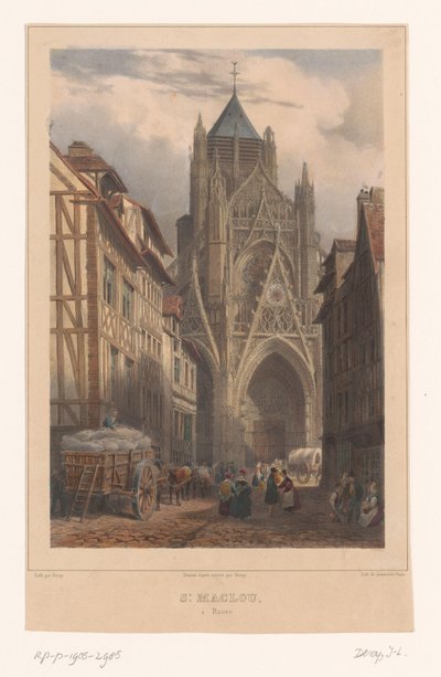 View of the Church of Saint-Maclou in Rouen by Isodore Laurent Deroy