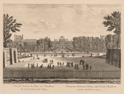View of the Palace and the Tuileries Gardens, from the Queens Courtyard by Israël Silvestre