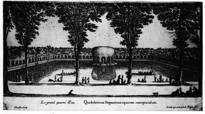 The Large Square of Water of Château de la Rochefoucauld in Liancourt; by Israel by Israel the Younger Silvestre