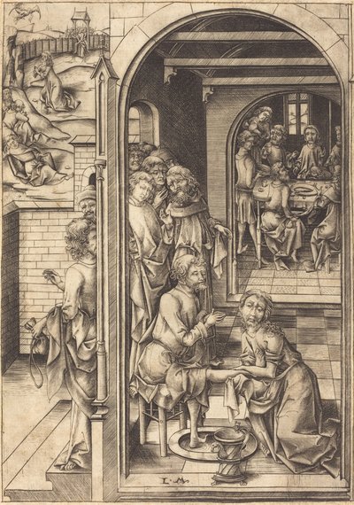 Christ Washing the Feet of the Apostles by Israhel van Meckenem