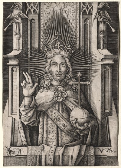 Christ the Redeemer Salvator Mundi by Israhel van Meckenem