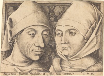 Double Portrait of Israhel van Meckenem and His Wife Ida by Israhel van Meckenem