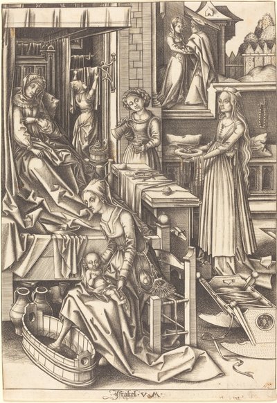 The Birth of the Virgin by Israhel van Meckenem