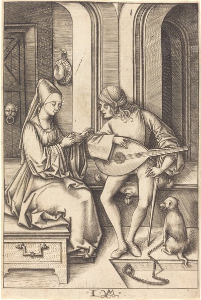 The Lute Player and the Singer, c. 1495-1503 by Israhel van Meckenem
