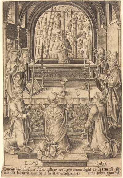 The Mass of Saint Gregory, c. 1480-1485 by Israhel van Meckenem