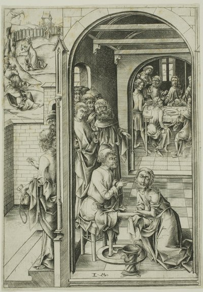 Christ Washing the Feet of the Apostles by Israhel van Meckenem the younger