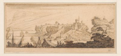 Coastal View with an Open Tent and Fishermen by Israël Silvestre