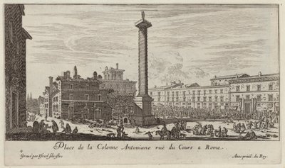 Place de la Colonne Antoniane, Rue du Cours in Rome by Israël Silvestre