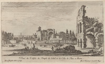 View of the Colosseum, the Temple of the Sun, and the Arch of Titus in Rome by Israël Silvestre