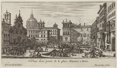 View of a Part of Navona Square in Rome by Israël Silvestre