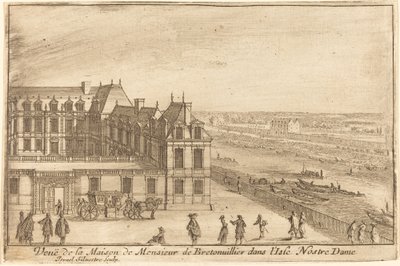 View of the House of Monsieur de Bretonuiller on the Isle Notre Dame by Israël Silvestre